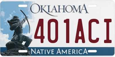 OK license plate 401ACI