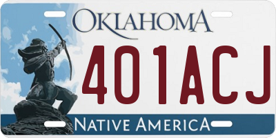 OK license plate 401ACJ