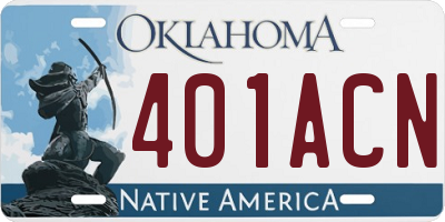 OK license plate 401ACN