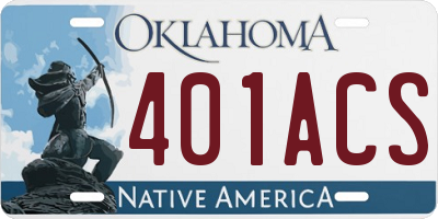 OK license plate 401ACS