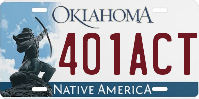 OK license plate 401ACT