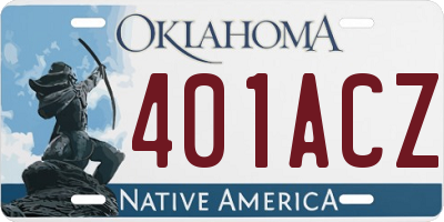 OK license plate 401ACZ