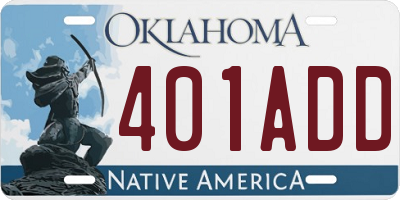 OK license plate 401ADD