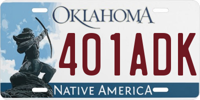 OK license plate 401ADK