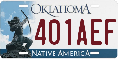 OK license plate 401AEF
