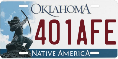 OK license plate 401AFE