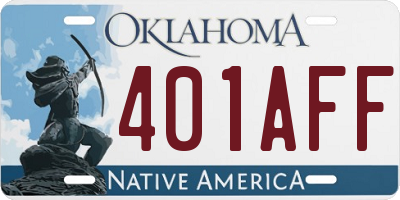 OK license plate 401AFF