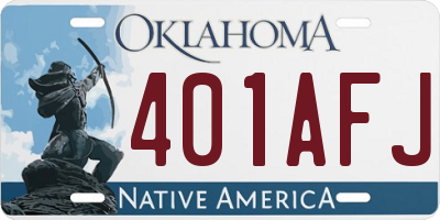 OK license plate 401AFJ