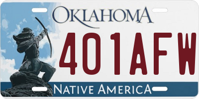 OK license plate 401AFW