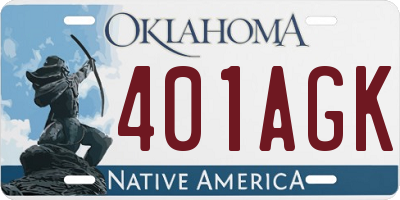 OK license plate 401AGK