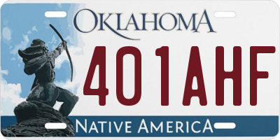 OK license plate 401AHF