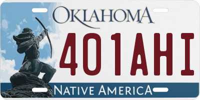 OK license plate 401AHI