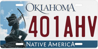 OK license plate 401AHV