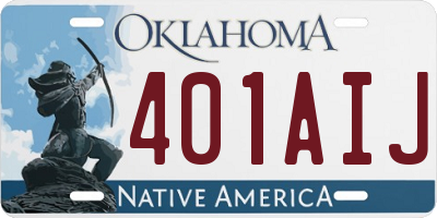 OK license plate 401AIJ