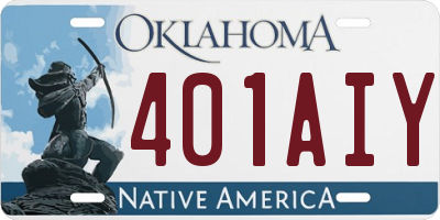 OK license plate 401AIY