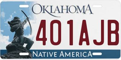 OK license plate 401AJB