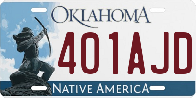 OK license plate 401AJD