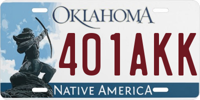 OK license plate 401AKK