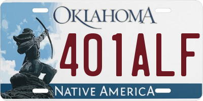 OK license plate 401ALF