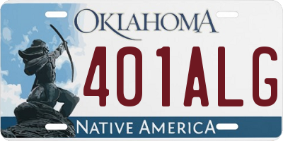 OK license plate 401ALG