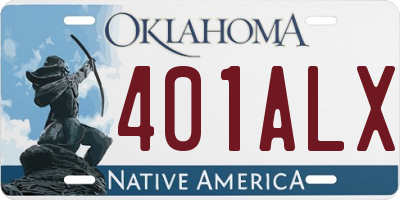 OK license plate 401ALX