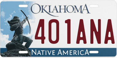 OK license plate 401ANA