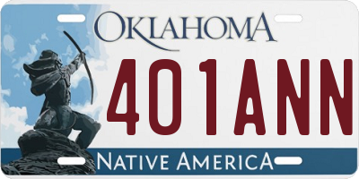 OK license plate 401ANN