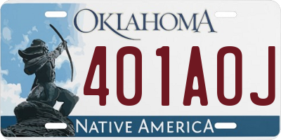 OK license plate 401AOJ