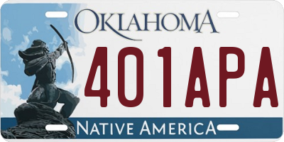 OK license plate 401APA