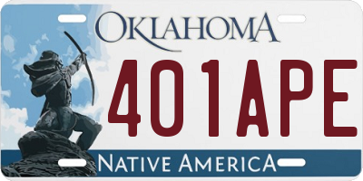 OK license plate 401APE