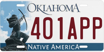 OK license plate 401APP