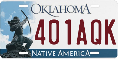 OK license plate 401AQK