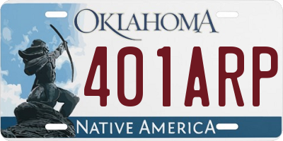 OK license plate 401ARP