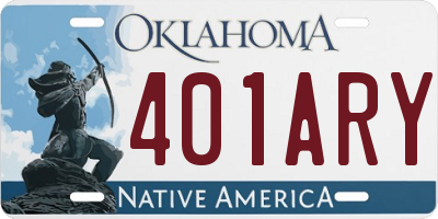 OK license plate 401ARY