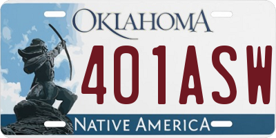 OK license plate 401ASW