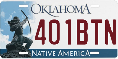 OK license plate 401BTN