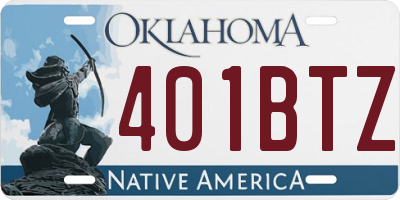 OK license plate 401BTZ