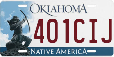 OK license plate 401CIJ