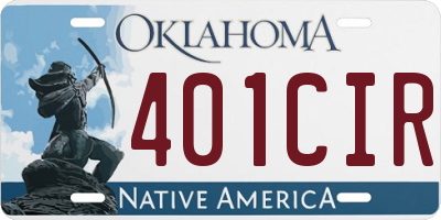 OK license plate 401CIR