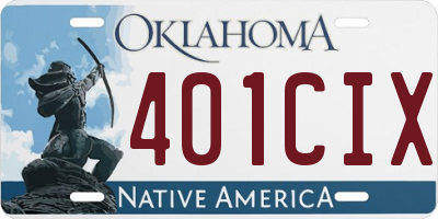 OK license plate 401CIX