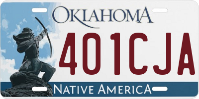 OK license plate 401CJA