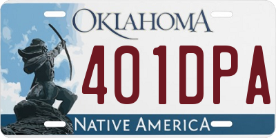 OK license plate 401DPA