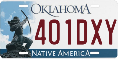 OK license plate 401DXY