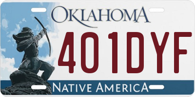 OK license plate 401DYF