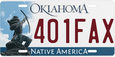 OK license plate 401FAX