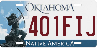 OK license plate 401FIJ
