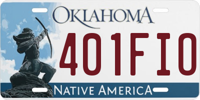 OK license plate 401FIO