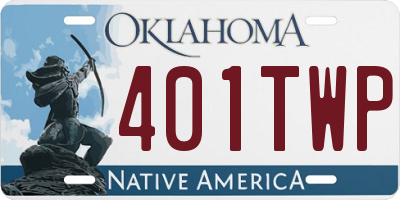 OK license plate 401TWP