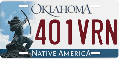 OK license plate 401VRN