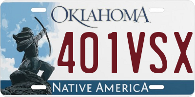 OK license plate 401VSX